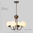 thumbnail image 4 of Four Globe Stilnovo Style Brass Chandelier Sputnik Fixture Chandelier Pendant Light, 4 of 4