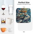 thumbnail image 6 of Picia Colorful Plant Turtle Printed Leather Coasters for Drinks, 4" Drink Coasters Set of 4 for Tabletop Protection, Handmade Luxurious Home Décor and Housewarming Gift -Square, 6 of 6