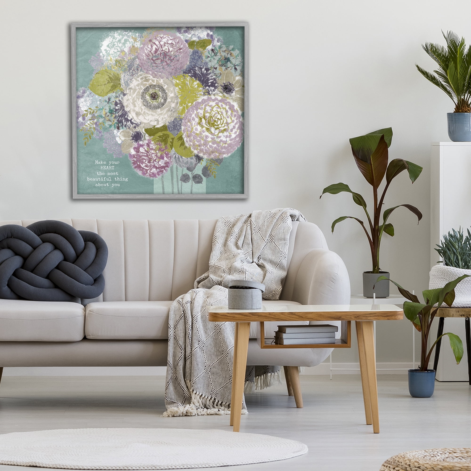 Stupell Industries Most Beautiful Thing Florals Gray Framed Giclee Art, design by Suzanne Nicoll