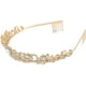 thumbnail image 3 of Corona niñas, corona de princesa de cristal, diadema de boda, tiara de novia, tiara de diadema, con incrustaciones de flores de cristal tiara de boda de cristal (oro), 3 of 5