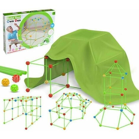 Kids Tent DIY Children s Playhouse Building Kit Indoor Outdoor 36 Ball 51 Stick with Tent Walmart