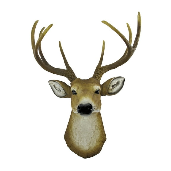 Zeckos Lifelike Faux 8 Point Buck Deer Head Bust Wall Mount Hanging 23 inch
