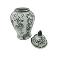 thumbnail image 4 of Galt International Jasper Green Parrot Chinoiserie Ceramic Jar 18", 4 of 5