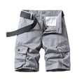 thumbnail image 2 of Homeyce Mens Cargo Shorts Elastic Waistband Drawstring Short Military Outdoor Breathable Hiking Fishing Big and Tall Camo Cargo Pants Multi-Pocket Quick Dry Bermuda Shorts,Gray 2XL, 2 of 5
