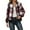 Wine, variant on Shadoumai Shackets for Women 2025 Fashion Zip Up Long Sleeve Buffalo Plaid Shirt Cropped Jackets Loose Casual Fall Coat Tops
