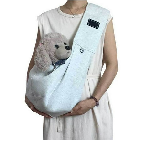 HHBEAUTY Dog and Cat Sling Carrier - Hands Free Reversible Pet Papoose Bag - Soft Pouch and Tote Design - Suitable for Puppy  Small Dogs Cats Outdoor  Breathable Foldable