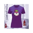 thumbnail image 1 of Playera Blusa Con Estampado De Santa Arbolito De Navidad Ropa Para Mujer Color Morado Talla Grande Marca Emil SaEs, 1 of 4