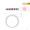 thumbnail image 4 of ANGARA Natural Channel Square Ruby and Diamond Half Eternity Ring in 14K White Gold for Women (Size-1.8mm) | July Birthstone, Birthday, Anniversary, Jewelry Gift for Women | Natural Ruby Ring, 4 of 9