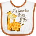 thumbnail image 3 of Inktastic My Grandma Loves Me Boys or Girls Baby Bib, 3 of 4