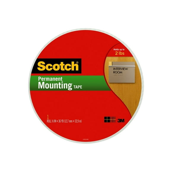 Scotch Permanent Mounting 110-MR - Double-sided tape - 0.5 in x 108 ft - foam