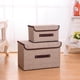 thumbnail image 4 of Cajas de Almacenamiento, E T EASYTAO Cajones Organizadores 6pcs, Closet Organizador de Ropa de Tela Plegables con Tapas, Cestas de Lino Cubo para Hogar, Dormitorio, Armario (Beige),Beige, 4 of 16