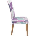 thumbnail image 3 of ZHANZZK Doodle Dots Colorful Patchwork Zigzag Mesh Stretch Chair Cover Protector Seat Slipcover for Dining Room Hotel Wedding Party Set of 1, 3 of 5