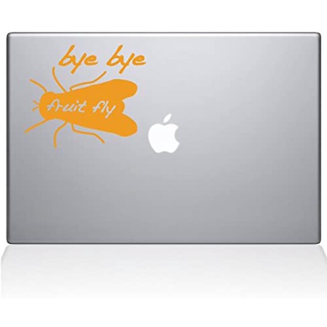 The Decal Guru 1032-MAC-13X-SY Bye Bye Fruit Fly Vinyl Sticker, 13" MacBook Pro (2016 & Newer), Yellow