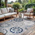 thumbnail image 6 of CAMILSON Spring Bohemian Medallion Floral Easy-Cleaning Non-Shedding Washable Outdoor Indoor Area Rug Blue 9x12, 6 of 11