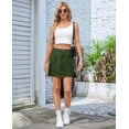 thumbnail image 2 of Deliqiba Women Cargo Mini Skirt Denim Jean Dress with Pocket  Green XL  Green, 2 of 7