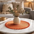 thumbnail image 4 of Aaihamo Round Braided Placemat, Round Heat Resistant Mat with Pompom Tassel, Durable Non-Slip Place Mat for Dining Table Restaurant Decor, 4 of 5