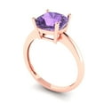 thumbnail image 2 of 2.5 ct Cushion Cut Simulated Alexandrite Solitaire Engagement Ring for Women in 18K Rose Gold, 2 of 5