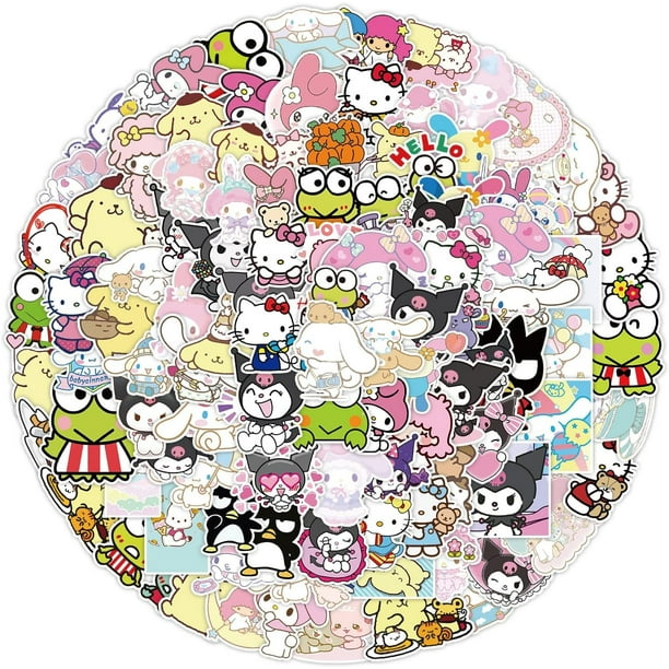  100Pcs Cute Stickers Pack Hello Kitty Stickers Mymelody&Kuromi  Stickers Cinnamoroll Pompompurin Keroppi Pochaco Stickers Decals Assorteds  Kawaii Sticker Gifts for Kids Teens Girls Adults : Toys & Games