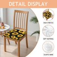 thumbnail image 2 of Black Sunflower Seat Covers for Dining Room Chairs Set Of 4,Stretch Printed Washable Chair Seat Cover with Elastic Ties and Button,Removable Waterproof Couch Cushion Covers, 2 of 6