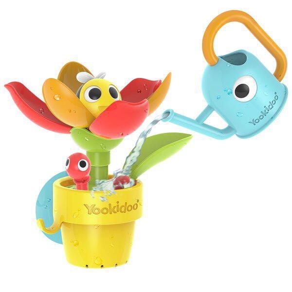 Yookidoo Arrosoir Jouet de Bain pour Bébé (1-3 ans) Arroseur d'abeilles avec 3 pièces mobiles (sans moisissure) - Se fixe à la paroi de la baignoire pour un rangement et un maintien facile des jouets