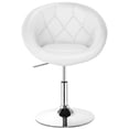 thumbnail image 1 of Patiojoy Tabourets de Bar Pivotants Modernes Hauteur Réglable Dossier Rond Capitonné Chaise d'Appoint Blanc, 1 of 10