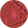 thumbnail image 1 of Ahgly Company Tapis d'Intérieur Ronds Transitionnels Rouges Lavables à la Machine, 5 Pieds Rond, 1 of 7