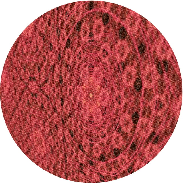Ahgly Company Tapis d'Intérieur Ronds Transitionnels Rouges Lavables à la Machine, 5 Pieds Rond