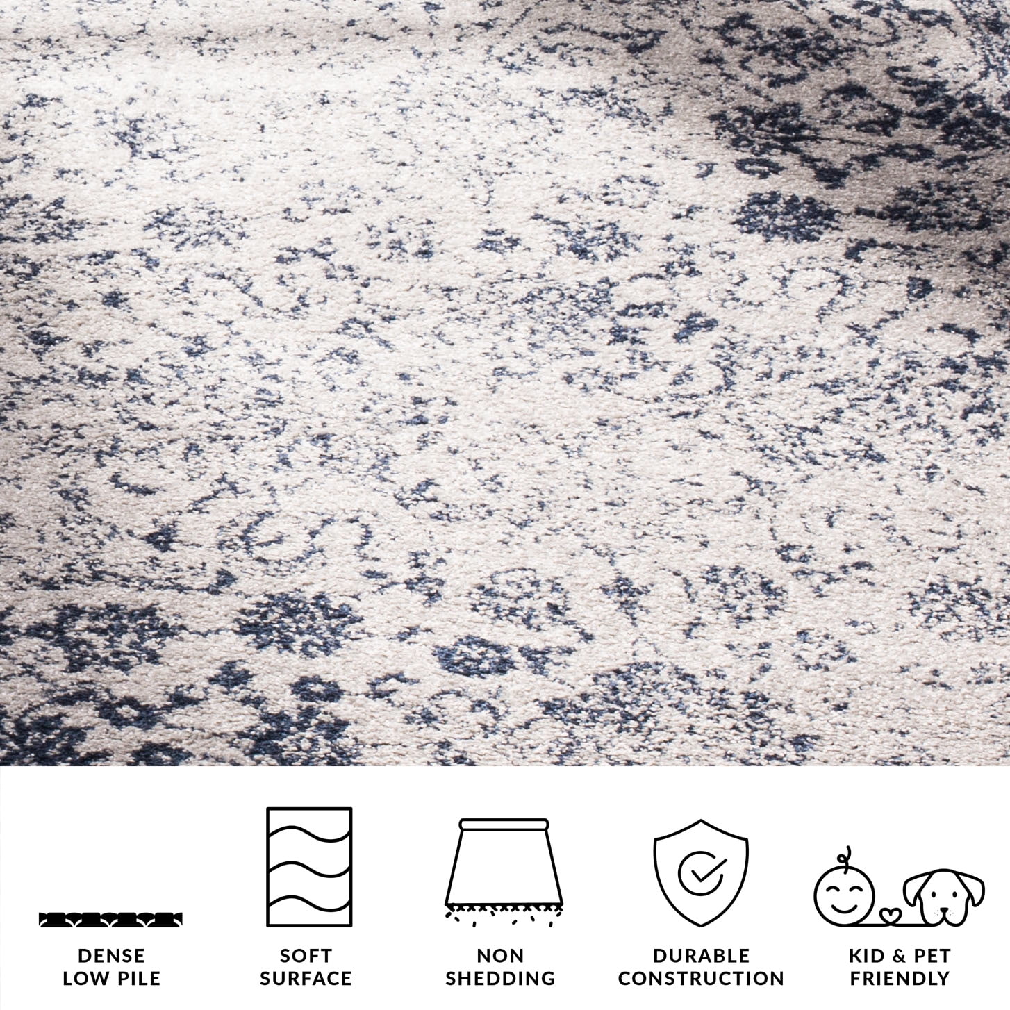 Safavieh Adirondack Wyatt Traditional Distressed Area Rug, Gray/Navy, 2' x 3'