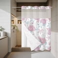 thumbnail image 4 of Summer Marine Life No Hook Shower Curtain with Snap in Liner Ocean Starfish Coral Coastal Sea Turtle Pink Waterproof Bathroom Shower Curtain with See Through Top Window for Bathtub 60" x 72", 4 of 9
