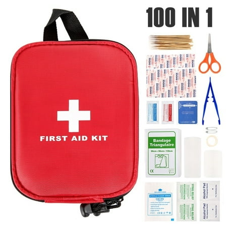 100PCS First Aid Kit Bag Outdoor Emergency Survival For Home Office Car Boat Camping Hiking Travel