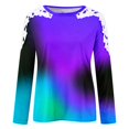 thumbnail image 4 of JINMGG Fall Winter Long Tops for Women, Womens Plus Size Clearance Women's Summer Casual Long Sleeve Blouse Round Neck Printing Lace Tops T-Shirt, 4 of 5
