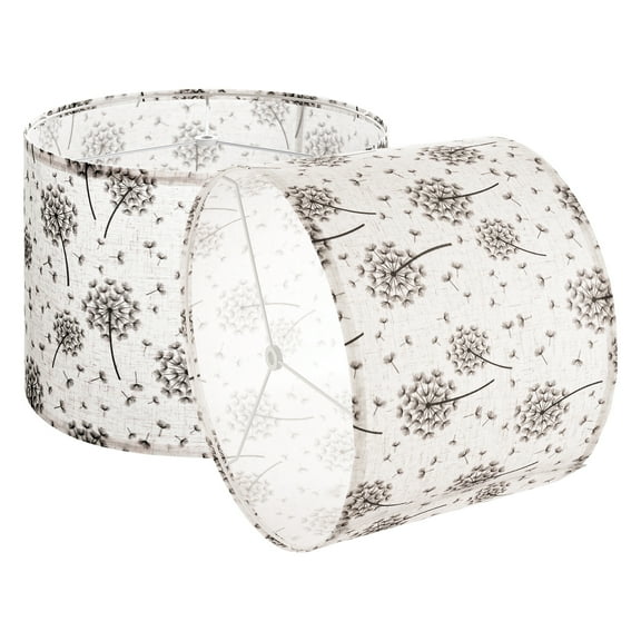 VEVOR Drum Lamp Shade 2 Set, 13 in Top x 13 in Bottom x 10 in High, Medium Drum Linen Lampshade, Replacement Lamp Shade for Table Lamps Floor Lamps, Easy Assembly Required (Light Dandelion Pattern)