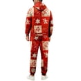 thumbnail image 2 of yuCgh Men's Christmas Themed Two-Piece Hooded Sweatshirt and Jogging Pants Set, Festive Athletic Wear for Men in Holiday Season and Casual Use,Deep Red 3XL, 2 of 2
