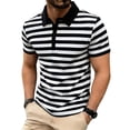 thumbnail image 2 of Men's Muscle Fit Golf Shirt Vintage Striped Soft Stretch Jersey Tee Color Block Collared Short Sleeve T-Shirts Athletic Slim Fit Summer Casual Beach Tops Lightweight, 2 of 9