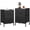 Charcoal Black, variant on GALAXHERO Nightstand 2 Drawer Charcoal Black Wood Grain Print Set of 2 Large