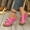 Hot Pink, variant on Womens Solid Hollow Metal Buckle Fish Mouth Open Toe Slip-On Platform Wedge Slippers Casual Spring Summer Army Green 5.5(36)