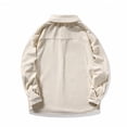 thumbnail image 3 of WREESH Men's Fall Button Down Shirts Casual Fashion Corduroy Turn-Down Collar Button Long Sleeve Shirts for Men's Pocket Tops Beige, 3 of 5