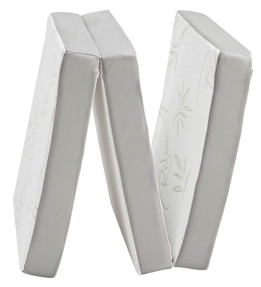 New Relax 4" Tri-Folding Memory Foam Mattress Foldable Mattress with Vacuum Bag 