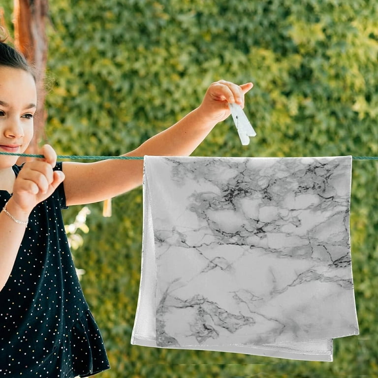 Marble Bath Hand Towel 2 Pcs Absorbent White Marble Prints with Black Hand Towels Granite Marbling Face Towel Soft Marble Stone Fingertip Towel for Bathroom Kitchen Hotel Spa Decor Gift 28.3x14.4in