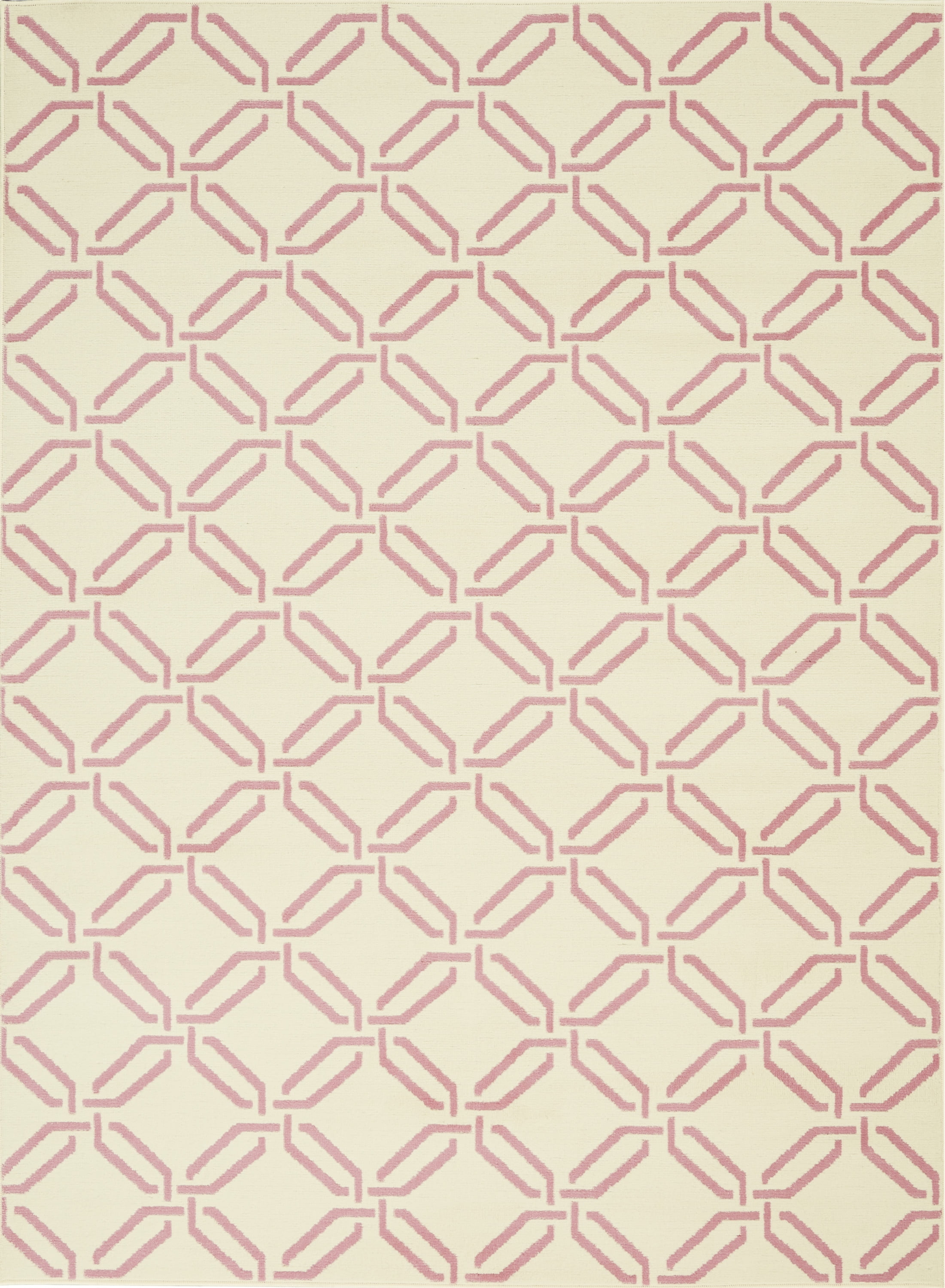 Nourison Bliss Transitional Trellis Ivory/Pink 6' x 9' Area Rug, (6' x 9')