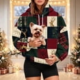 thumbnail image 5 of Pet Pouch Hoodie for Women, Christmas Reindeer Patchwork Pullover Sweatshirt with Cuddle Pouch Dog Carrier Pocket, 5 of 5