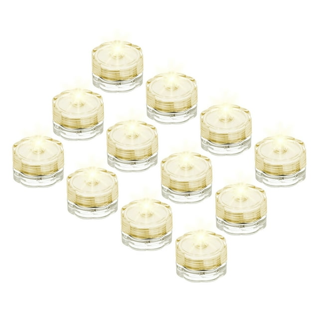 Unique Bargains 12Pcs Bright LED Tea Light, Warm White Waterproof Flameless Candle Color Change Party Wedding Festivals Decor