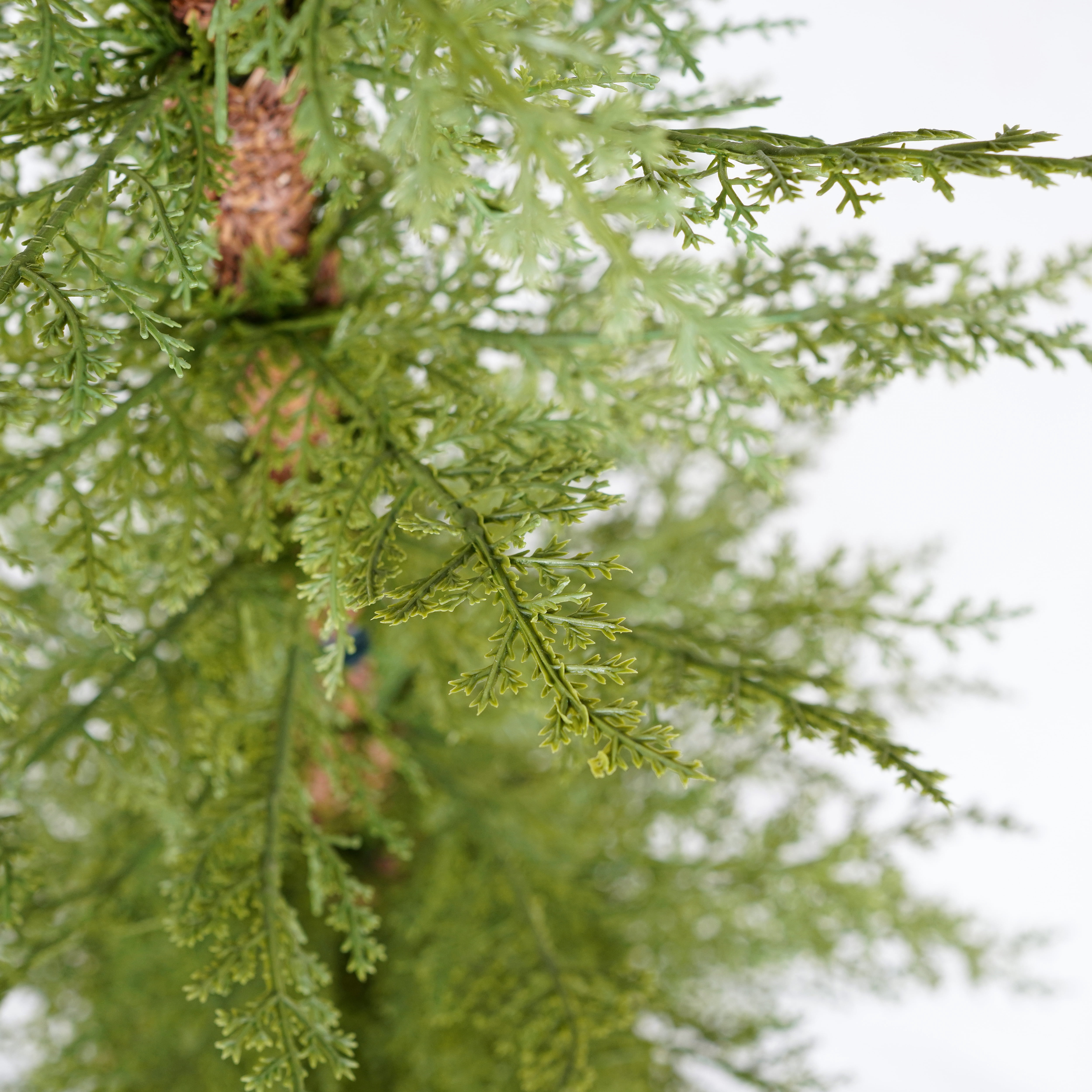 Set of 2 4ft Prelit PE Christmas Trees with Gold Pots Tabletop Mantel Doorway Holiday Decor