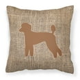 thumbnail image 2 of Carolines Treasures BB1114-BL-OR-PW1818 Poodle Burlap and Orange   Canvas Fabric Decorative Pillow BB1114 18H x18W, 2 of 2