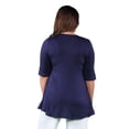 thumbnail image 3 of 24seven Comfort Apparel Elbow Sleeve Plus Size Tunic Top For Women, 3 of 4
