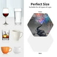 thumbnail image 5 of Leather Coasters with Heat-resistant for Drinks, Elephant Fireworks Celebration -标题2 Hexagon, 5 of 5