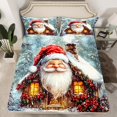 thumbnail image 2 of Manfei Christmas Gnome Child Queen Sheet Sets, Winter Rustic Cabin Flat Sheet, Western Festival Queen Fitted Sheet, Microfiber Bedroom Decor, 4pcs, 2 of 7