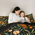 thumbnail image 5 of jejeloiu Countryside Floral Full Size Comforter Sets,Rustic Botanical Bedding Comforter Set,Black Green Orange Bedding Sets For Girls,Microfiber Bedroom Decor Reversible,3-Piece, 5 of 8