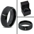 thumbnail image 4 of Tungsten Emperor King Penguin Standing Band Ring 8mm Men Women Comfort Fit Black Beveled Edge Brushed Polished, 4 of 4