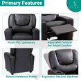 thumbnail image 5 of Naomi Home Suri Toddler Recliner Chair, Push Back, Black, 5 of 10
